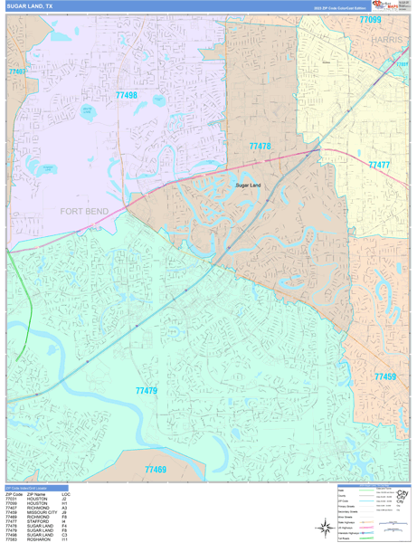 Sugar Land Wall Map